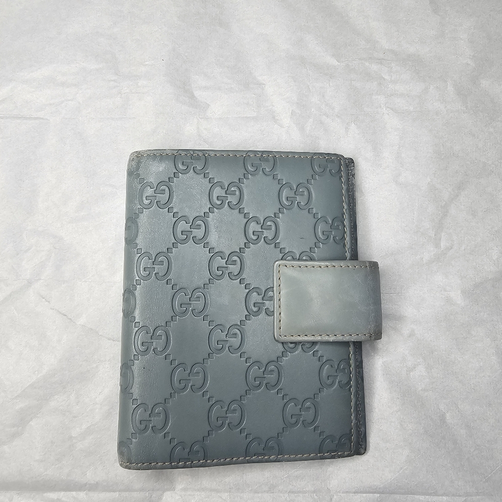 Gucci Guccissima Agenda Cover Organizer Baby Blue Leather